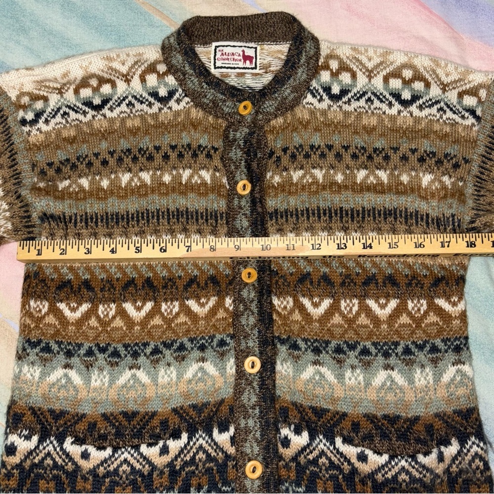Alpaca Connection Peru Wool Knit Button Cardigan … - image 3